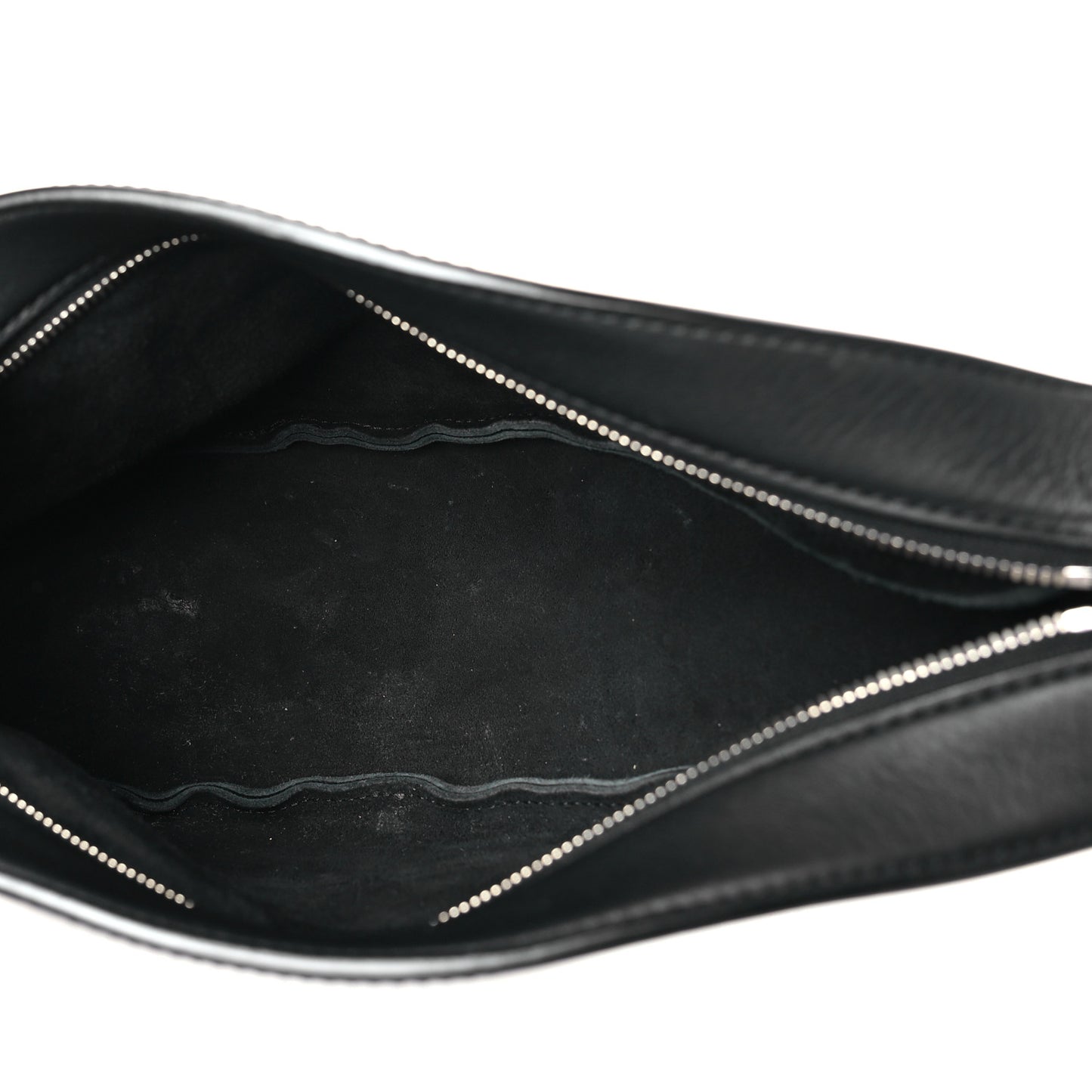 Grained Calfskin Small Slouchy Banana Bag Black