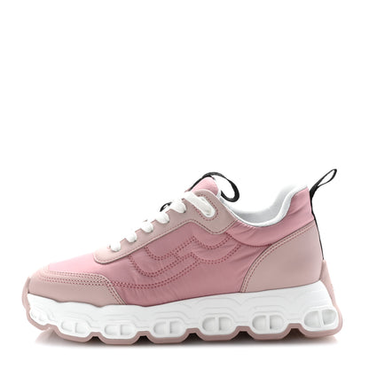 Hermes Parachute Fabric Calfskin Impulse Sneakers 37 Rose Porcelaine 1 of 8