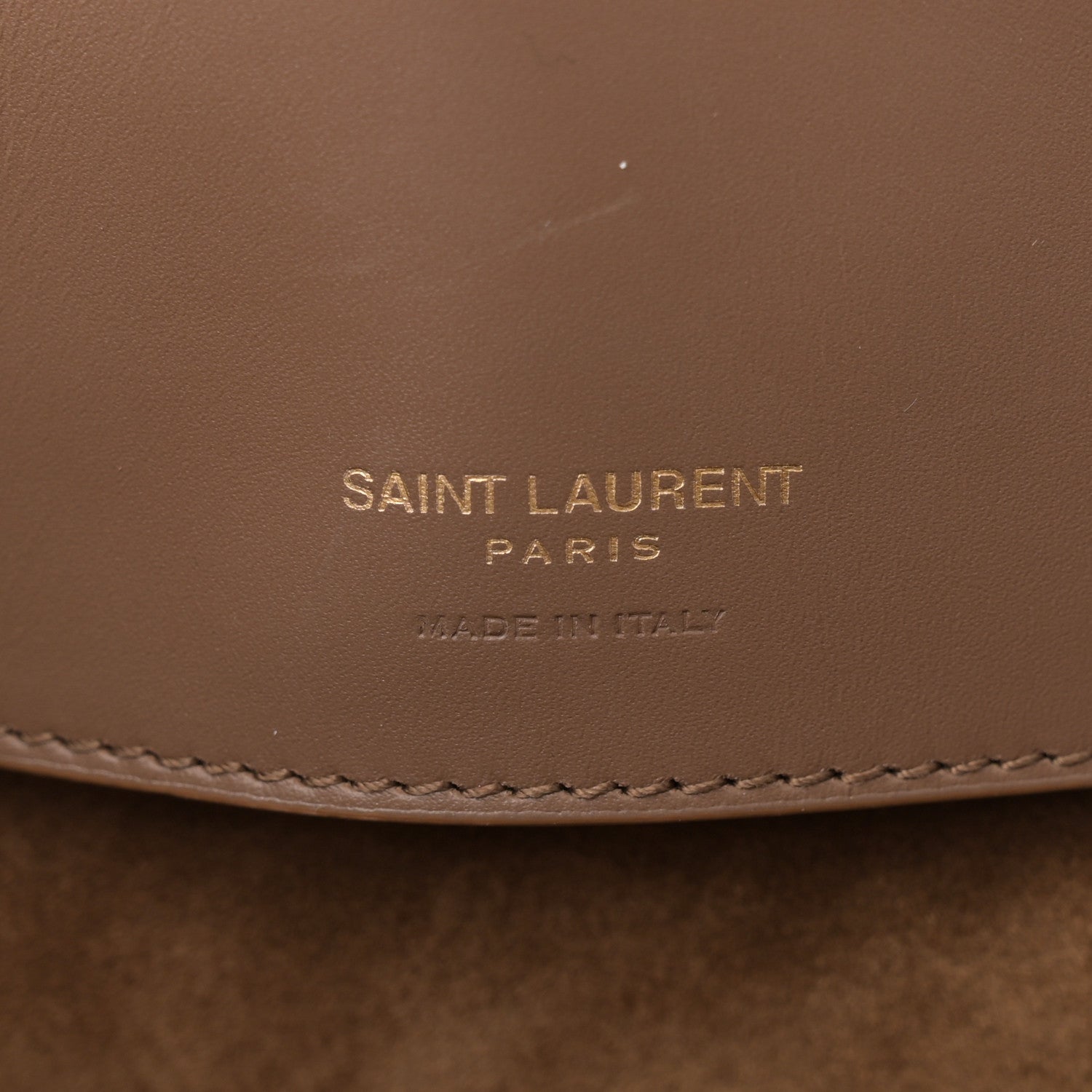Saint Laurent Shiny Calfskin Le 37 Bucket Bag Dark Cork 7 of 15