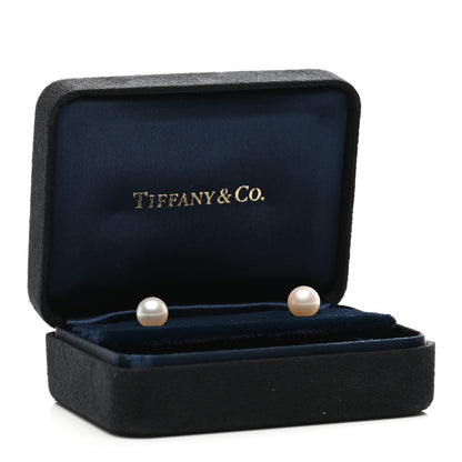 Tiffany 18K White Gold 7-7.5mm Pearl Stud Earrings 4 of 4