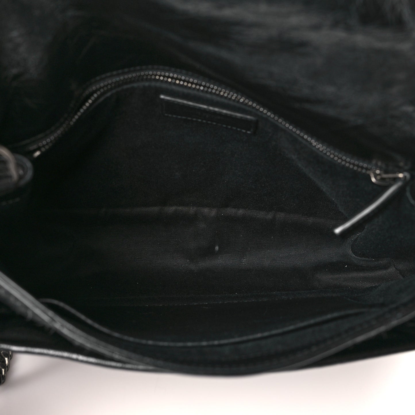 Crinkled Calfskin Matelasse Monogram Medium Niki Chain Satchel Black