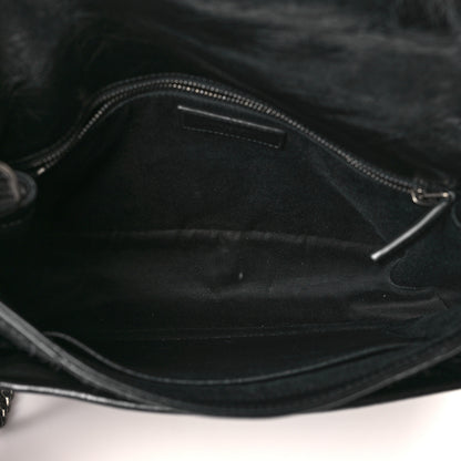 Saint Laurent Crinkled Calfskin Matelasse Monogram Medium Niki Chain Satchel Black 5 of 10