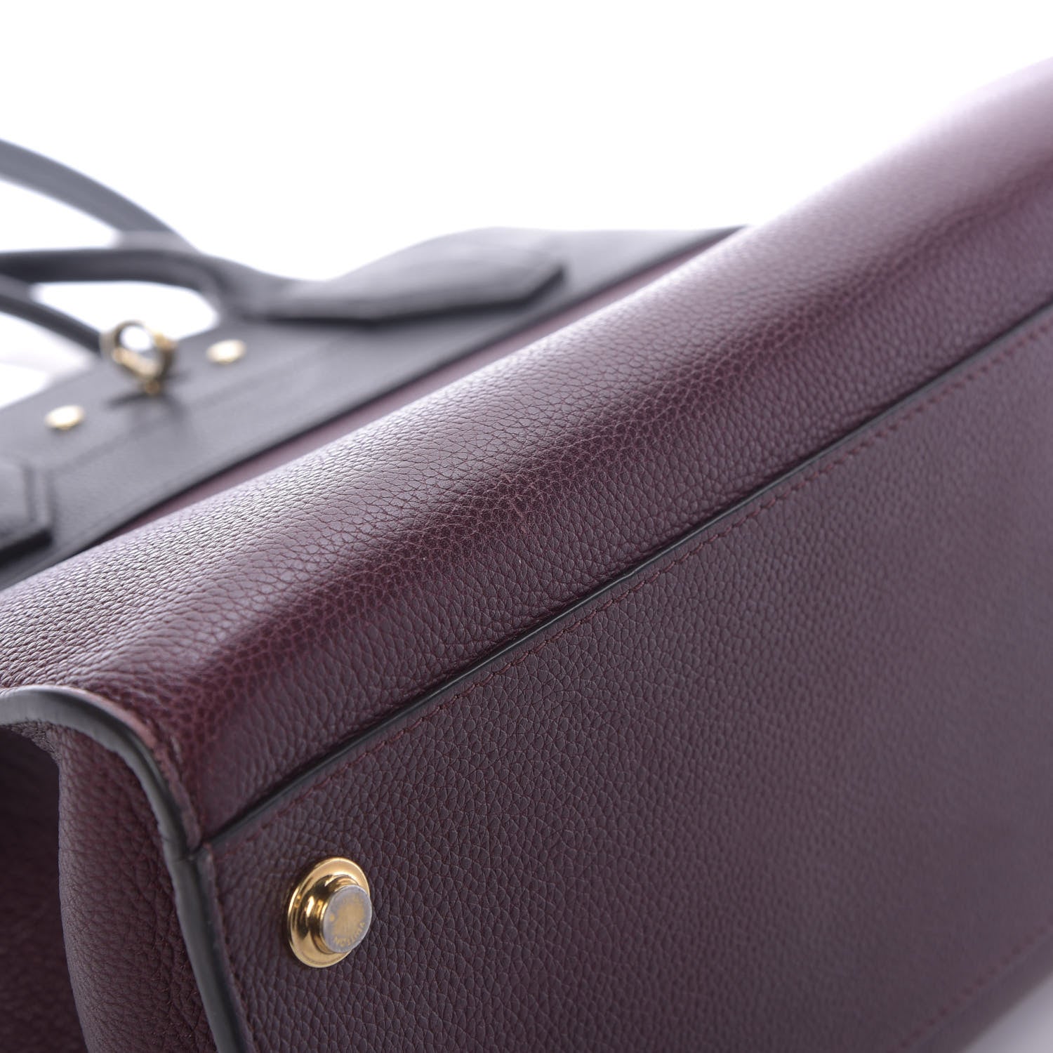 Louis Vuitton Calfskin City Steamer MM Burgundy Black 12 of 13
