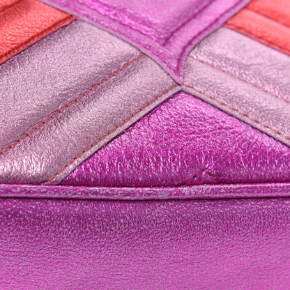 Gucci Laminated Nappa Matelasse Small GG Marmont Chain Shoulder Bag Fuxia Rosso Rosa 8 of 10