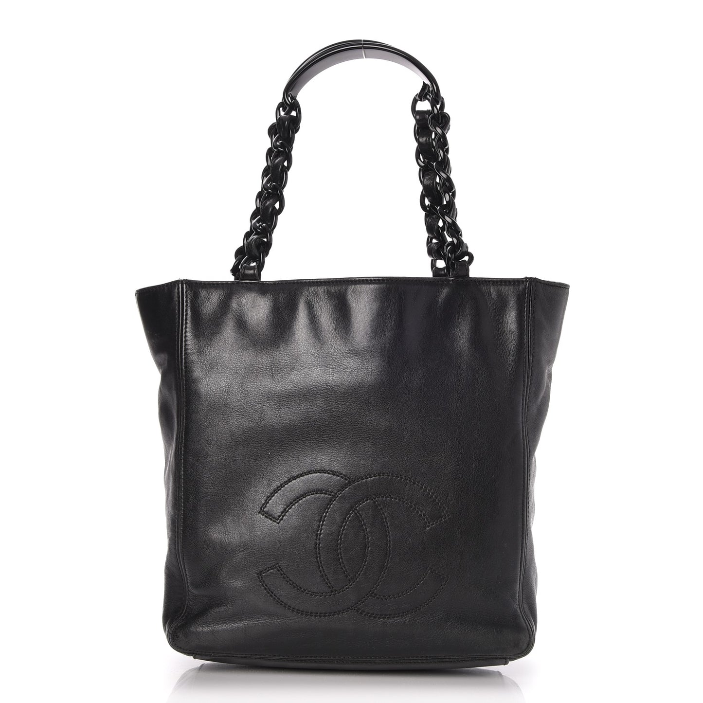 Lambskin Chain CC Small Tote Black