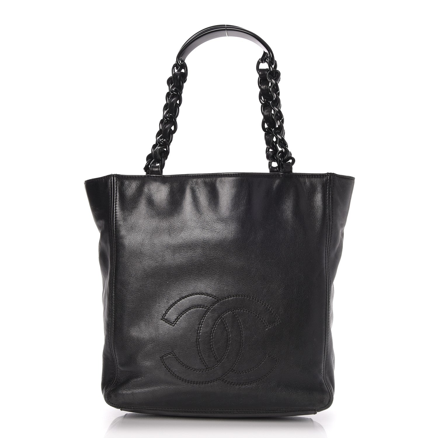 Chanel Lambskin Chain CC Small Tote Black 1 of 8