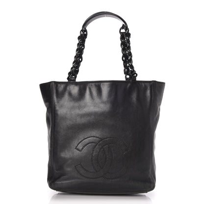 Chanel Lambskin Chain CC Small Tote Black 1 of 8