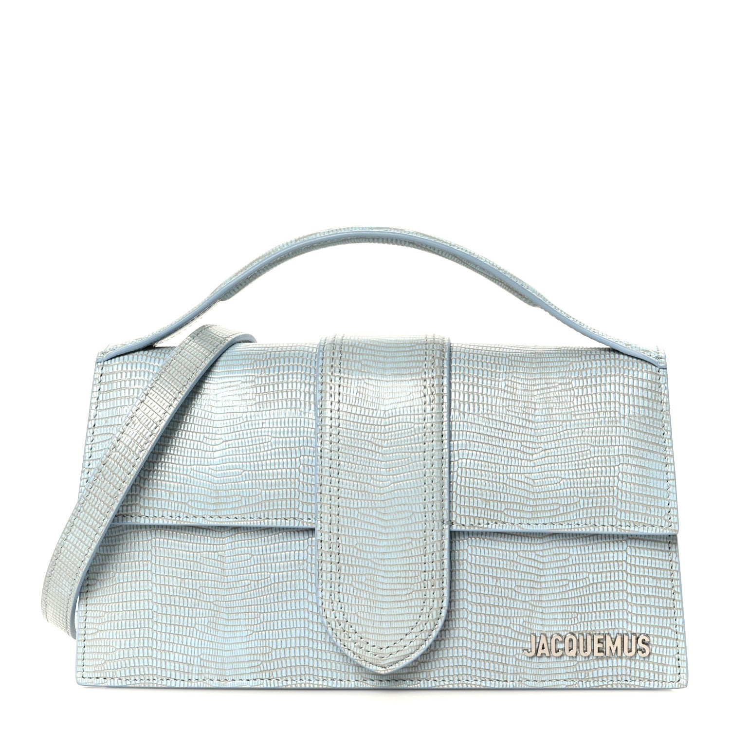 Jacquemus Calfskin Lizard Embossed Le Grand Bambino Light Blue 1 of 12