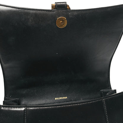Balenciaga Shiny Box Calfskin Medium Hourglass Top Handle Bag Black 10 of 13