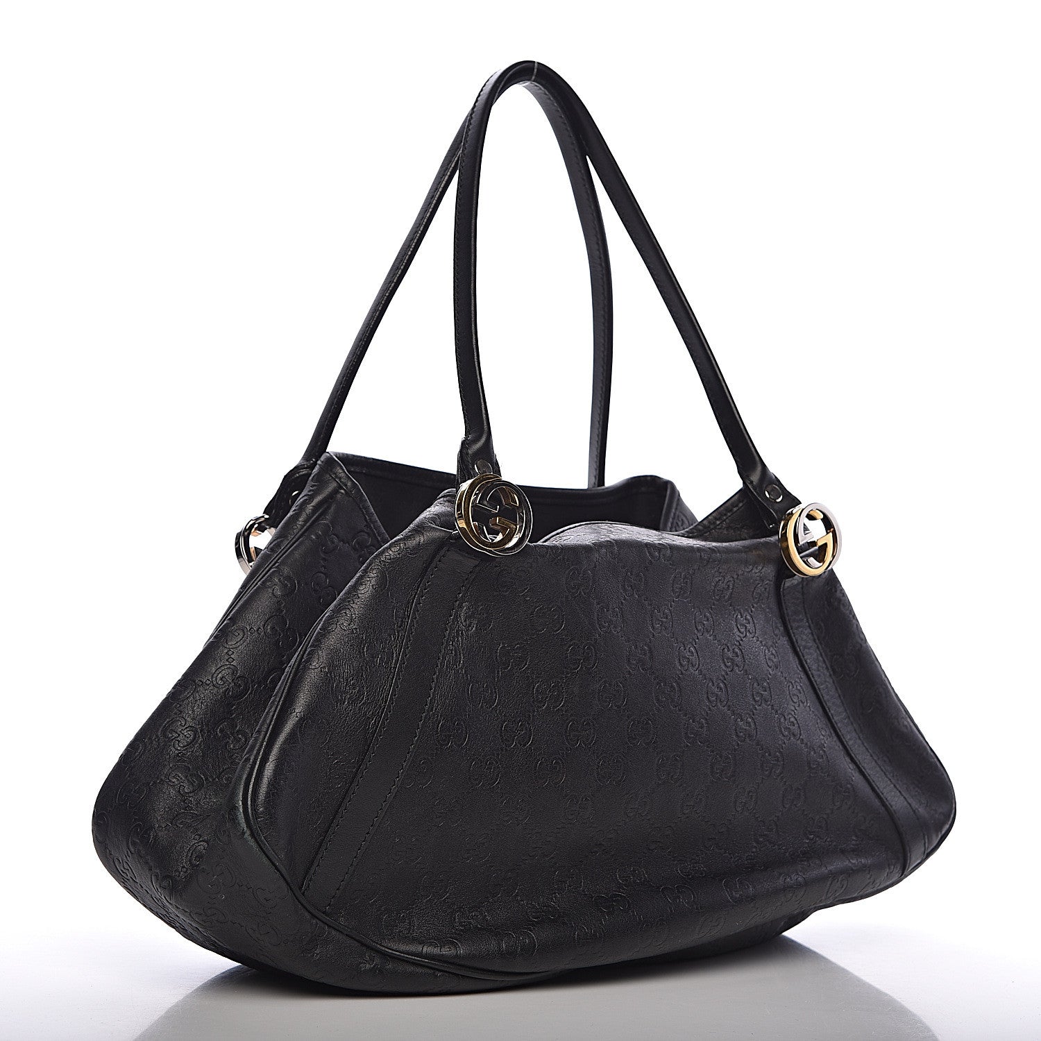 Gucci Guccissima Medium GG Twins Shoulder Bag Black 3 of 12