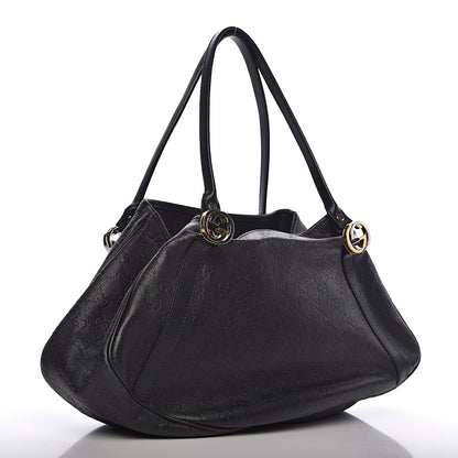 Gucci Guccissima Medium GG Twins Shoulder Bag Black 3 of 12