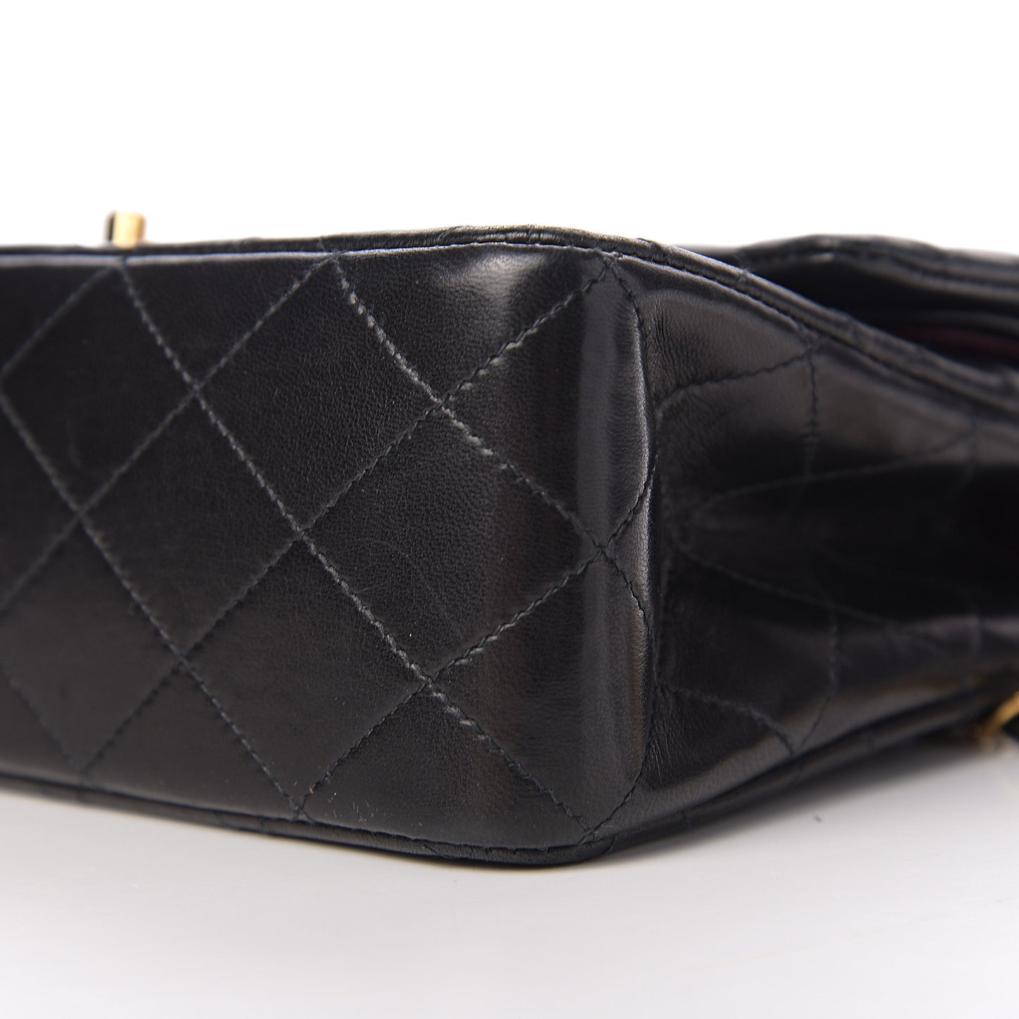 Lambskin Quilted Medium Double Flap Black