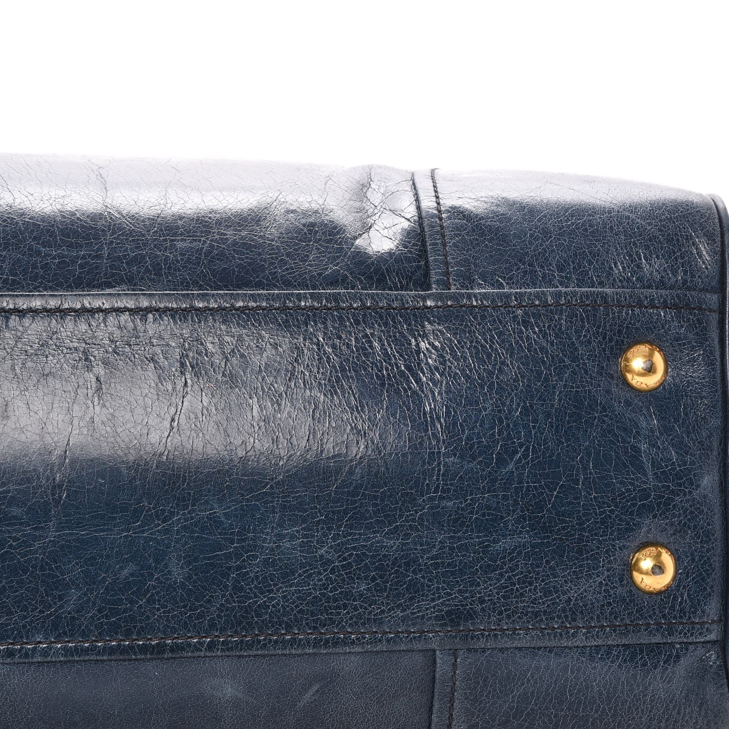 Prada Vitello Shine Shopping Satchel Denim 13 of 13