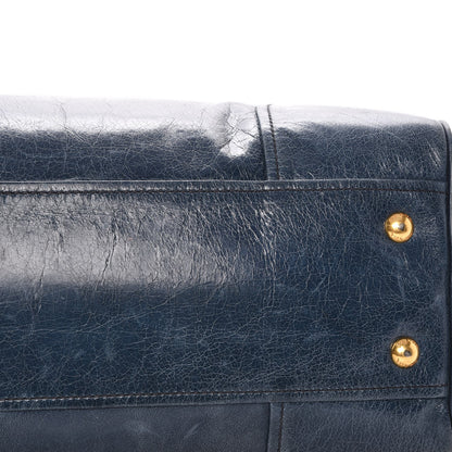 Prada Vitello Shine Shopping Satchel Denim 13 of 13
