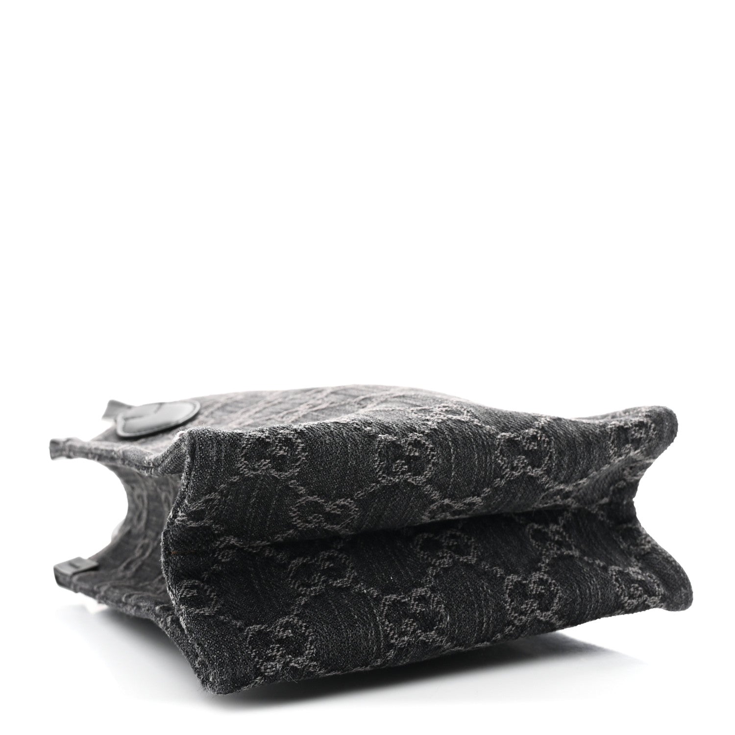 Gucci Denim Cuoio Harness GG Monogram Mini Ophidia Tote Bag Black Medium Grey 4 of 10