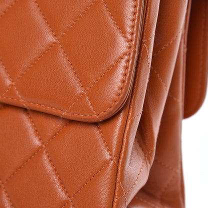 Chanel Lambskin Quilted Medium Double Sided Flap Orange 12 of 18