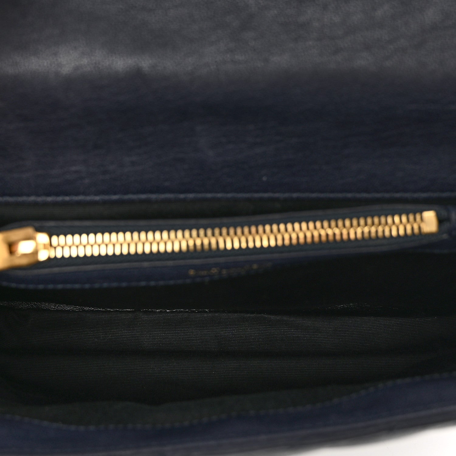 Saint Laurent Sheepskin Matelasse Chevron Monogram Medium College Bag Deep Marine 6 of 12