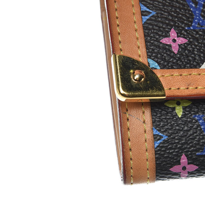 Louis Vuitton Monogram Multicolor Porte-Monnaie Plat Coin Purse Black 10 of 10