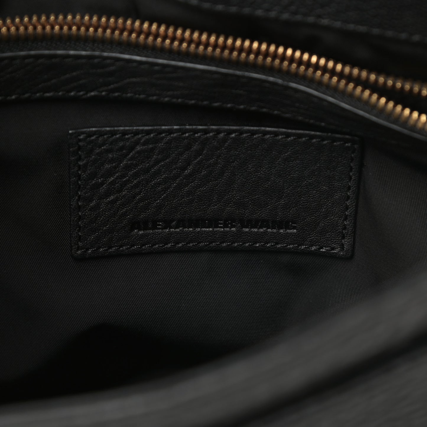 Pebbled Lambskin Lia Sling Black with Antique Brass Hardware