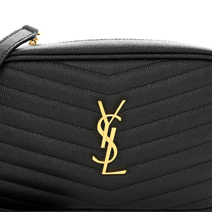 Saint Laurent Grain De Poudre Matelasse Monogram Mini Lou Camera Bag Black 5 of 10