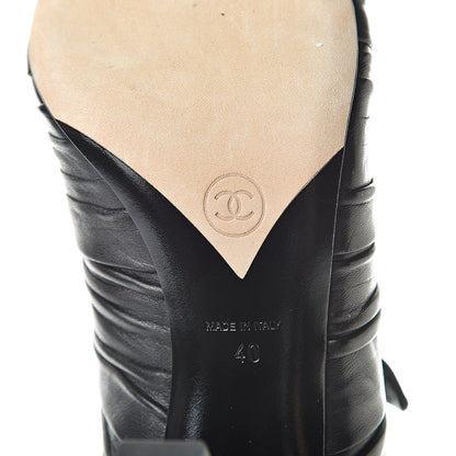 Chanel Lambskin Patent Bows Short Boots 40 Black 8 of 9