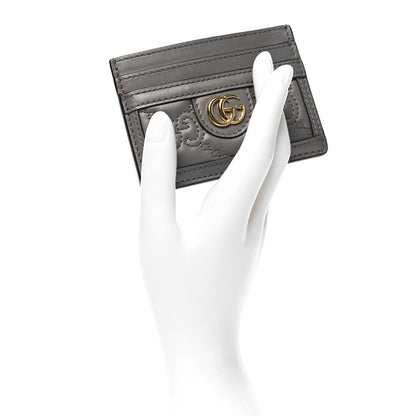 Gucci Calfskin GG Matelasse Card Holder Dusty Grey 2 of 8