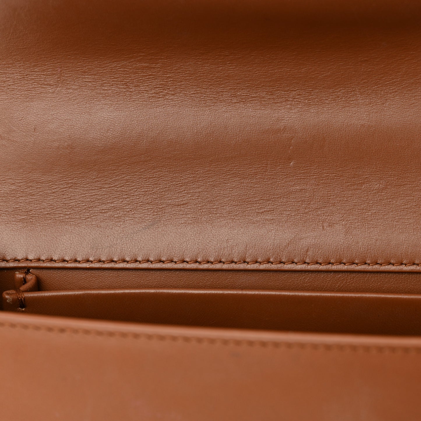 Grained Calfskin 30 Montaigne East West Chain Flap Bag Brown