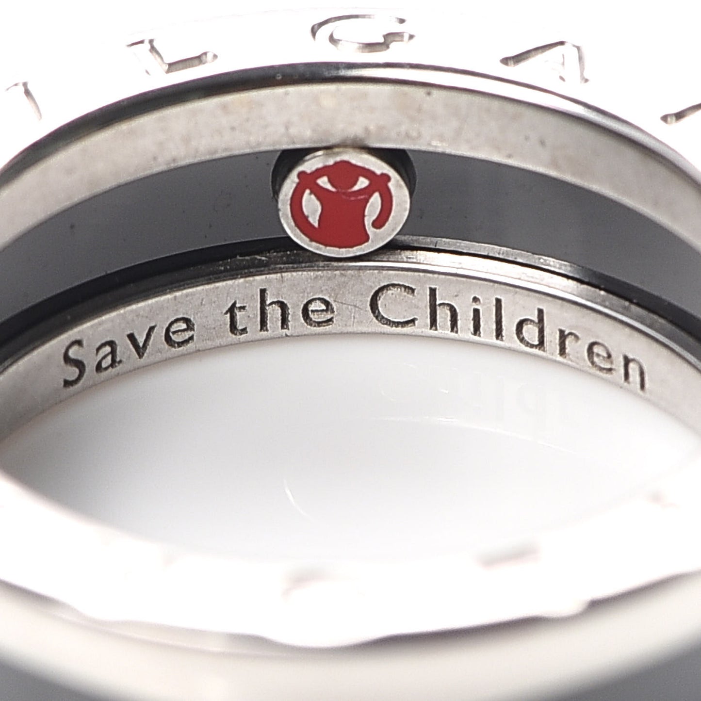 Sterling Silver Ceramic Save The Children One-Band Ring 53 6.5