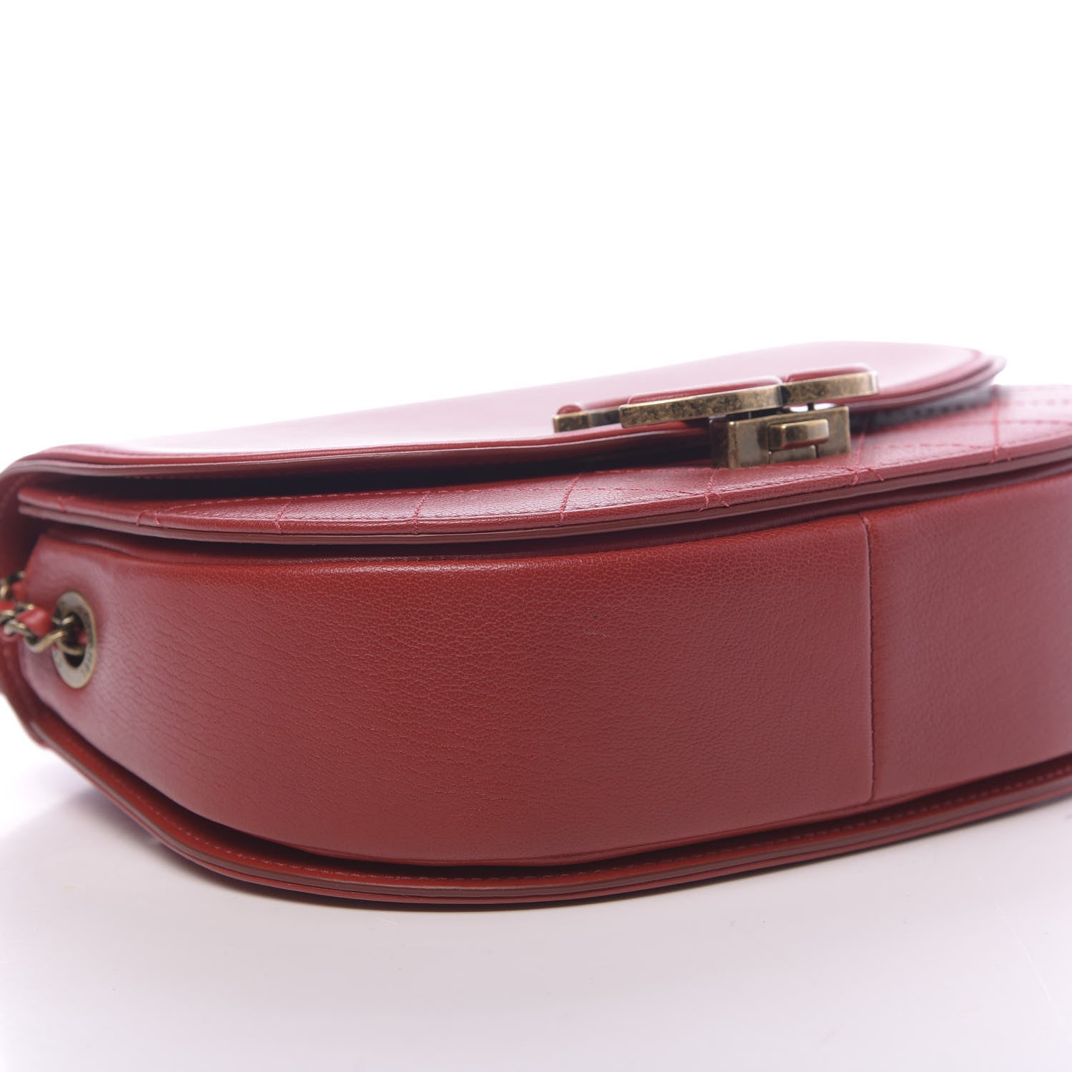 Chanel Shiny Calfskin Goatskin Quilted Small Coco Curve Messenger Flap Red 8 of 11