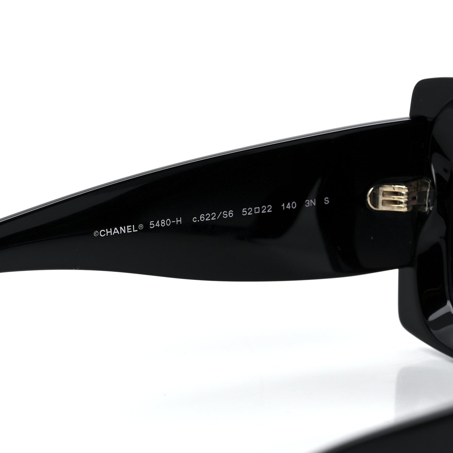 Acetate Pearl Rectangle Sunglasses 5480-H Black