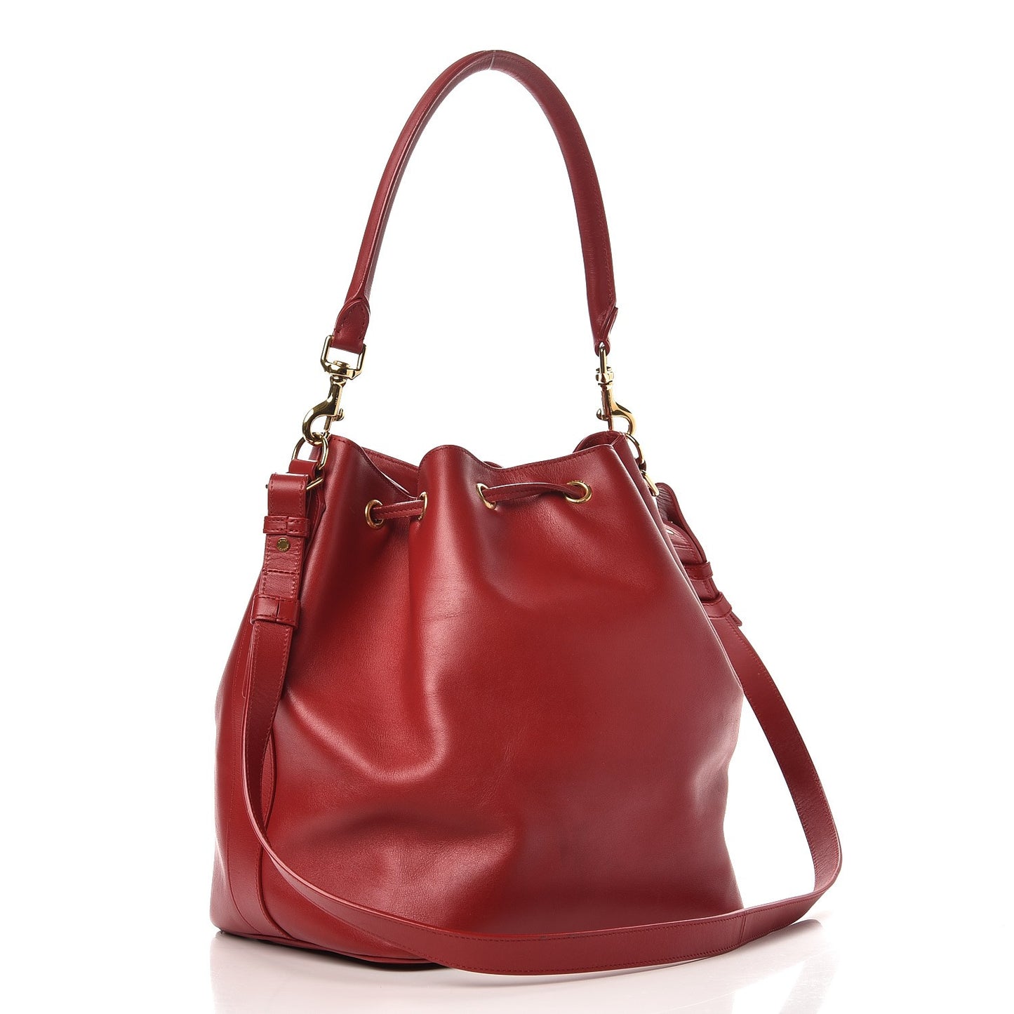 Calfskin Medium Emmanuelle Bucket Bag Lipstick Red