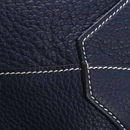 Hermes Taurillon Clemence Double Sens 45 Reversible Tote Bleu Izmir Bleu Saphir 11 of 21