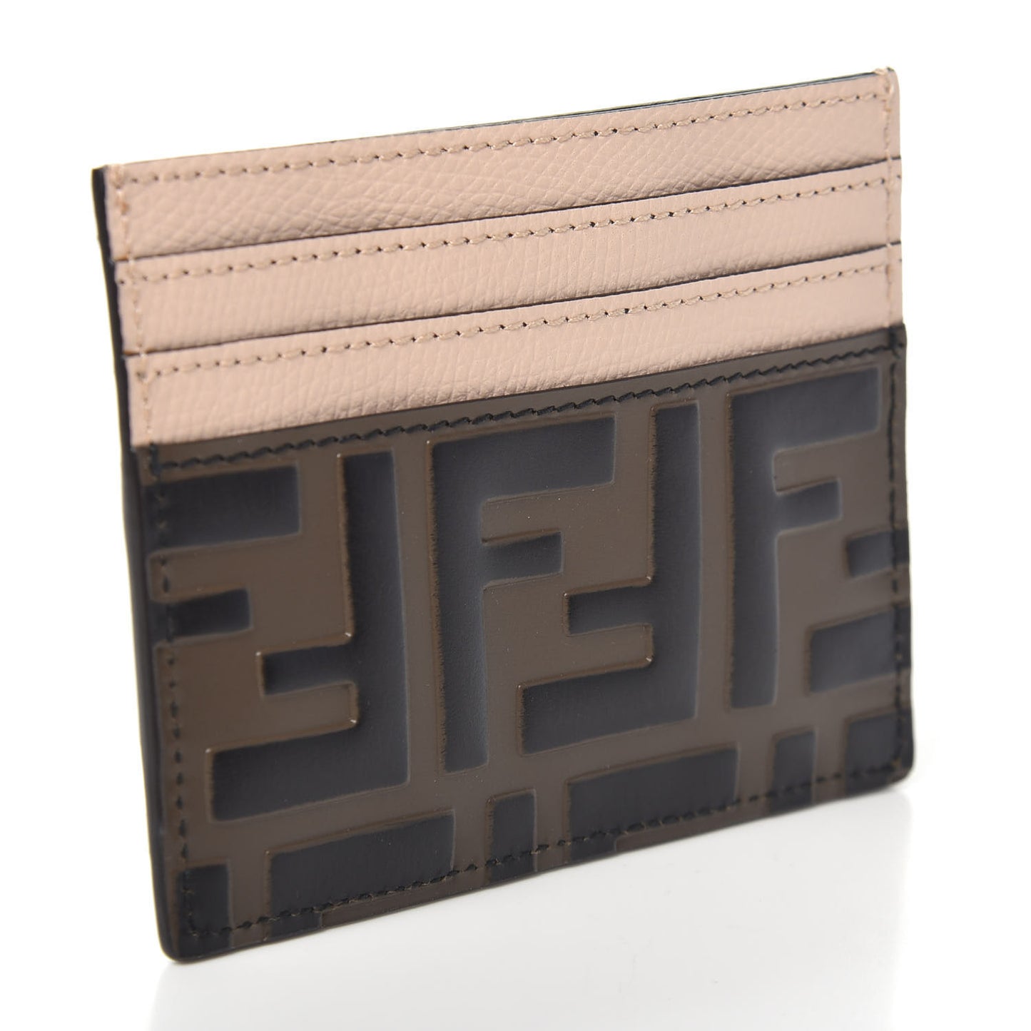 Vitello Cruise Bi-Color FF 1974 Embossed Card Holder Maya Black Light Rose