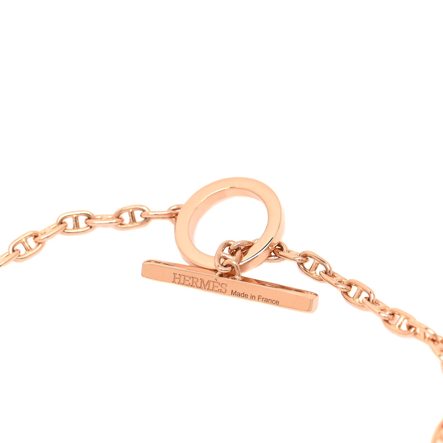 Hermes 18K Rose Gold Diamond Chaine d'Ancre Verso Bracelet ST 6 of 9