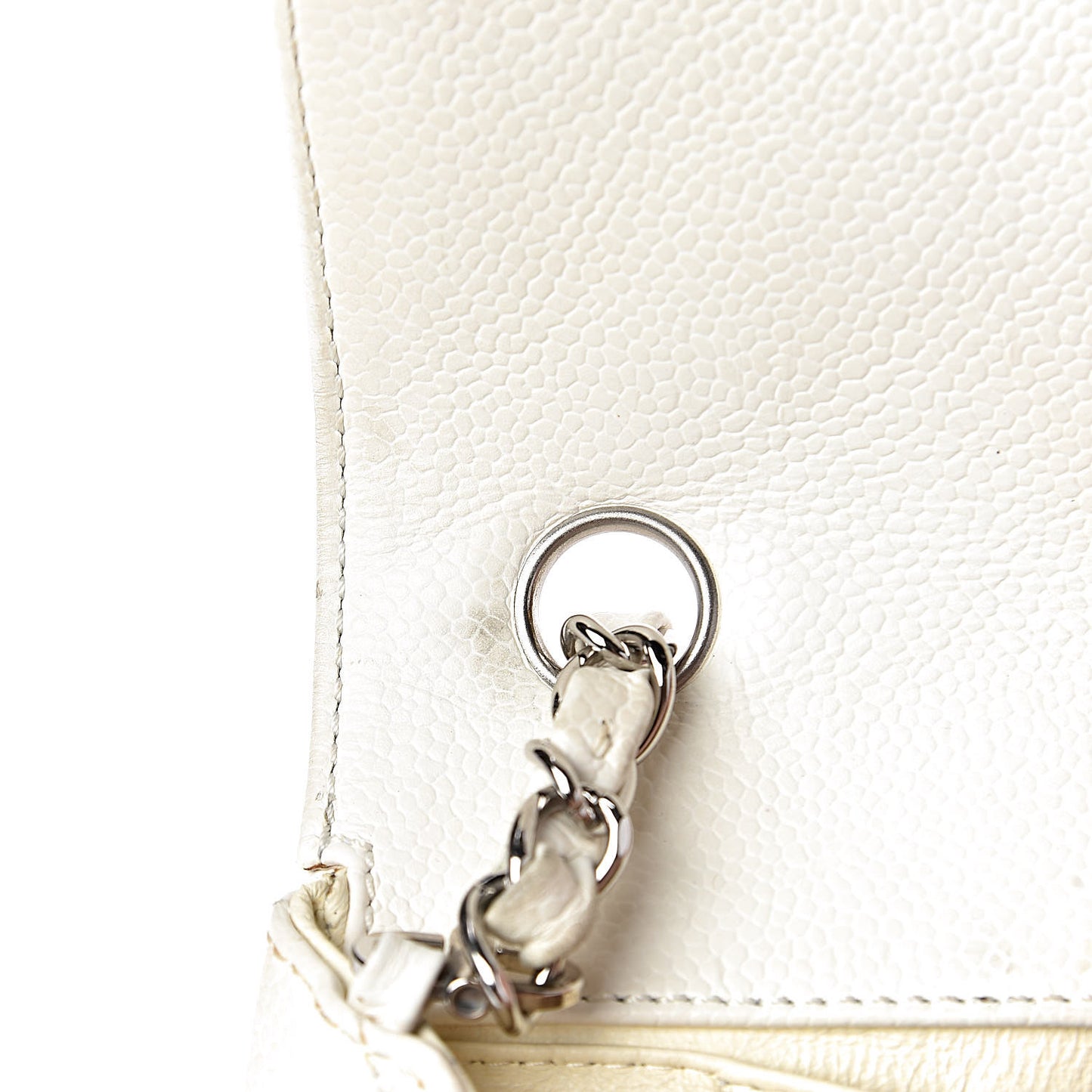 Caviar Quilted East West Flap White