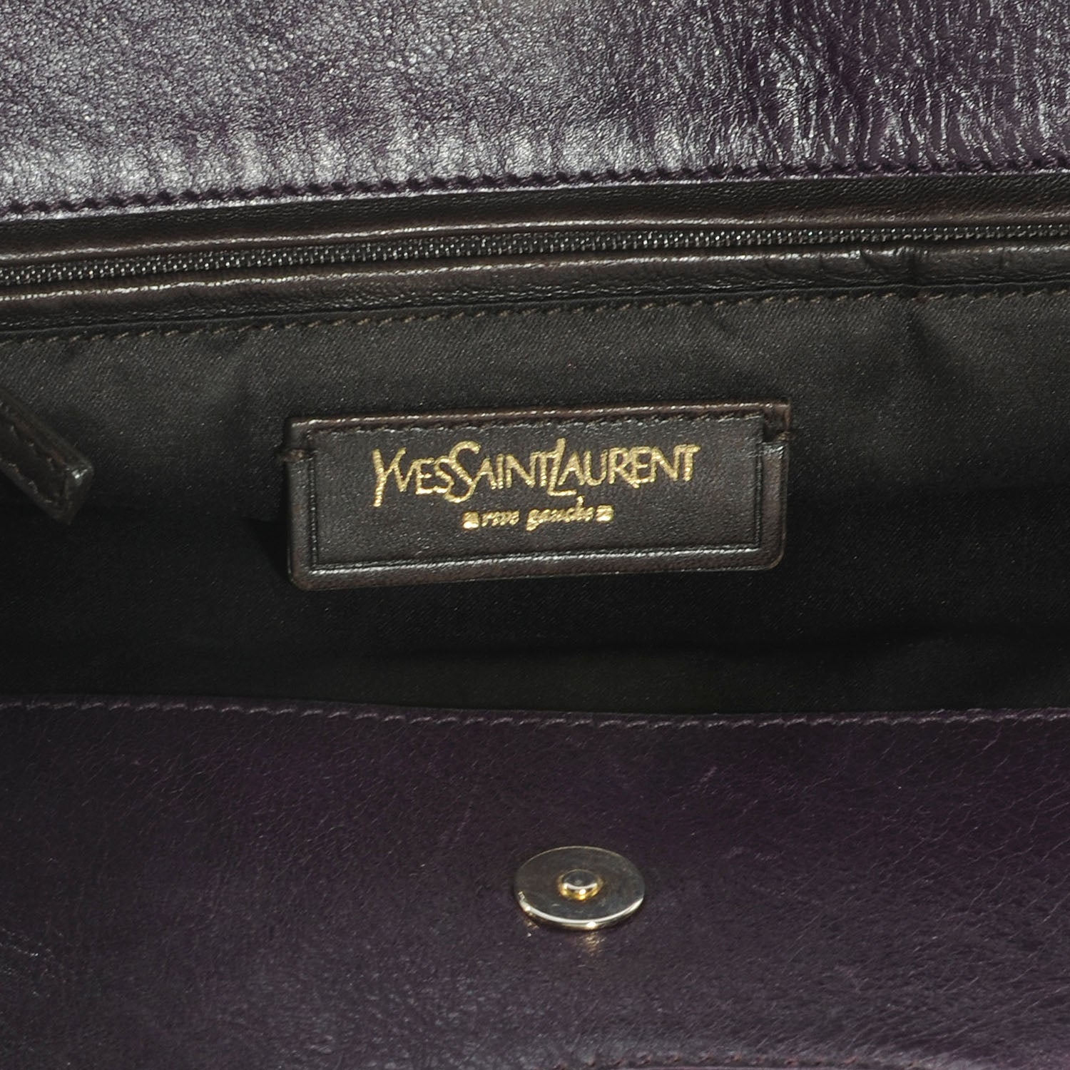 Saint Laurent Leather Tribute Tote Purple 6 of 7