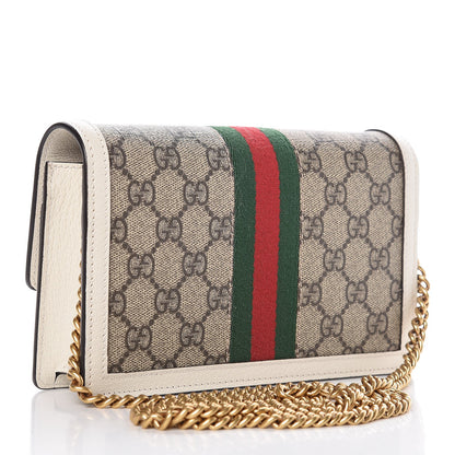 Gucci GG Supreme Monogram Web Queen Margaret Chain Wallet White 3 of 7