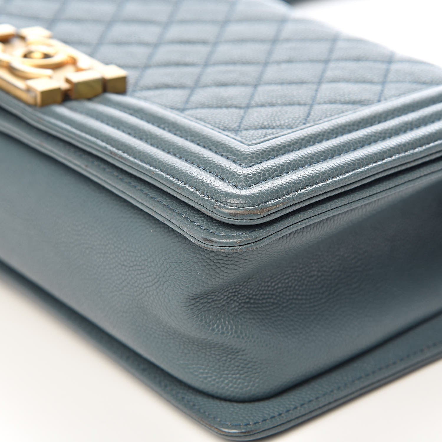Chanel Caviar Quilted Medium Boy Flap Blue 10 of 13