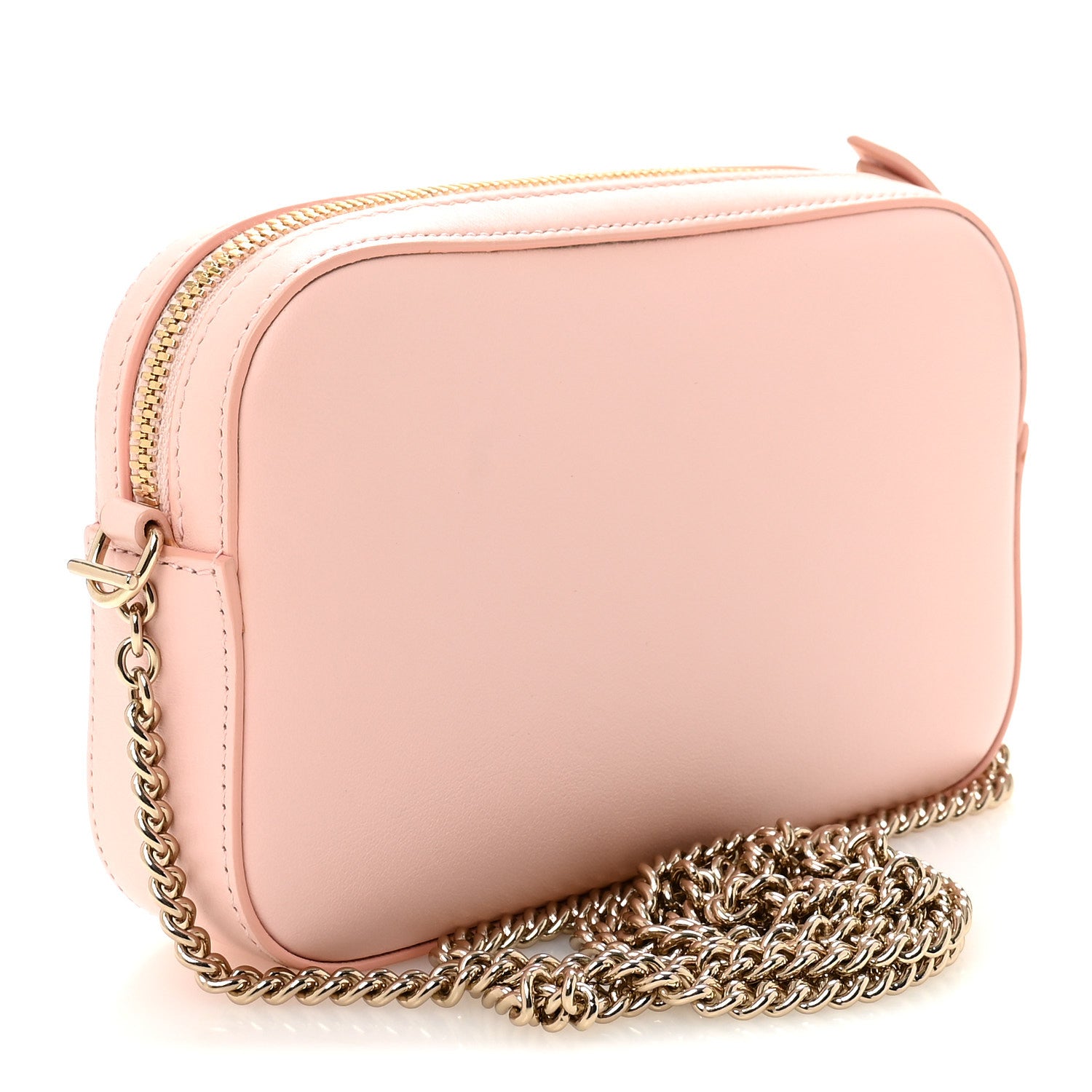 Gucci Dollar Calfskin Enamel Super Mini GG Marmont Chain Shoulder Bag Light Pink Blue 3 of 10