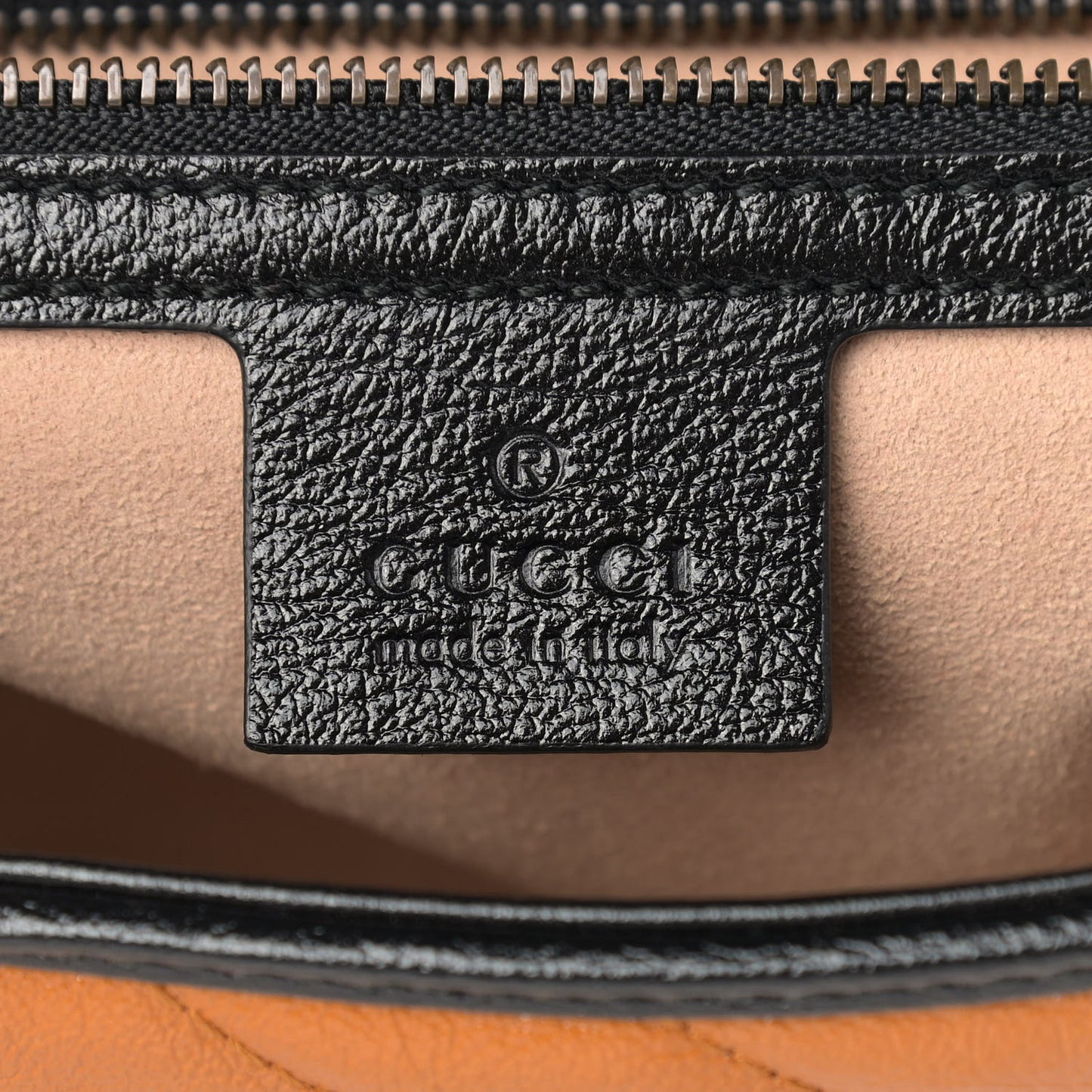 Vintage Effect Calfskin Matelasse Diagonal Small Torchon GG Marmont Shoulder Bag Cognac Black