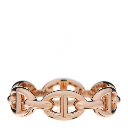 Hermes 18K Rose Gold PM Chaine D'Ancre Enchainee Ring 53 6.25 1 of 7