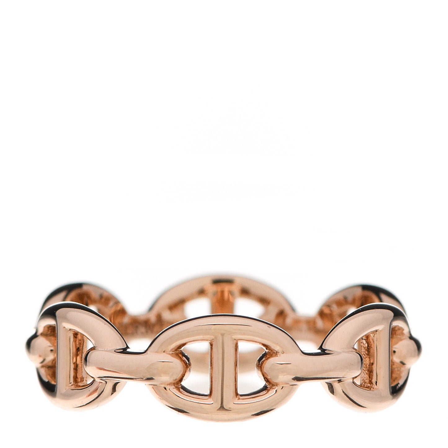 18K Rose Gold PM Chaine D'Ancre Enchainee Ring 53 6.5