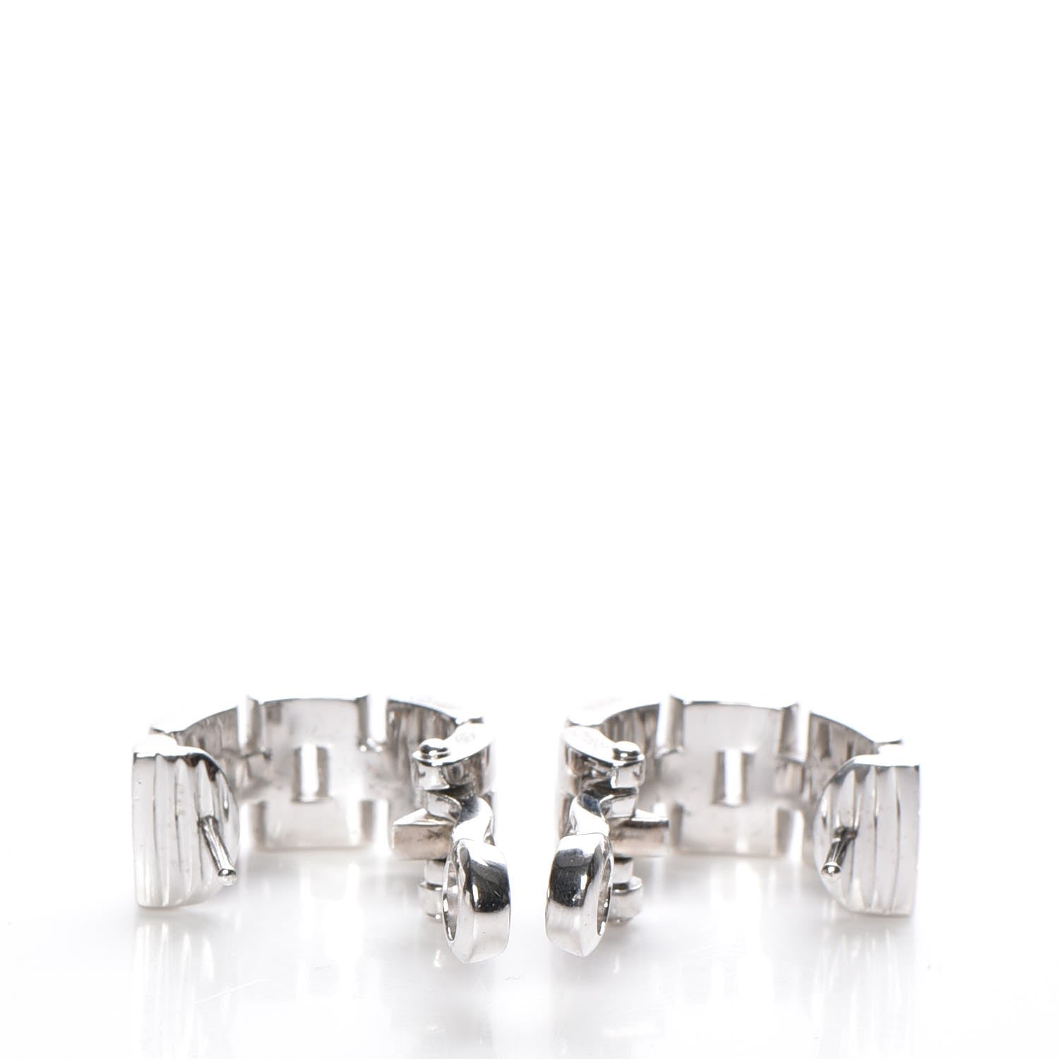 Cartier 18K White Gold Panthere Maillon Earrings 6 of 6