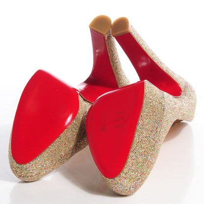 Christian Louboutin Glitter Bibi 140 Pumps 37.5 Gold 6 of 7