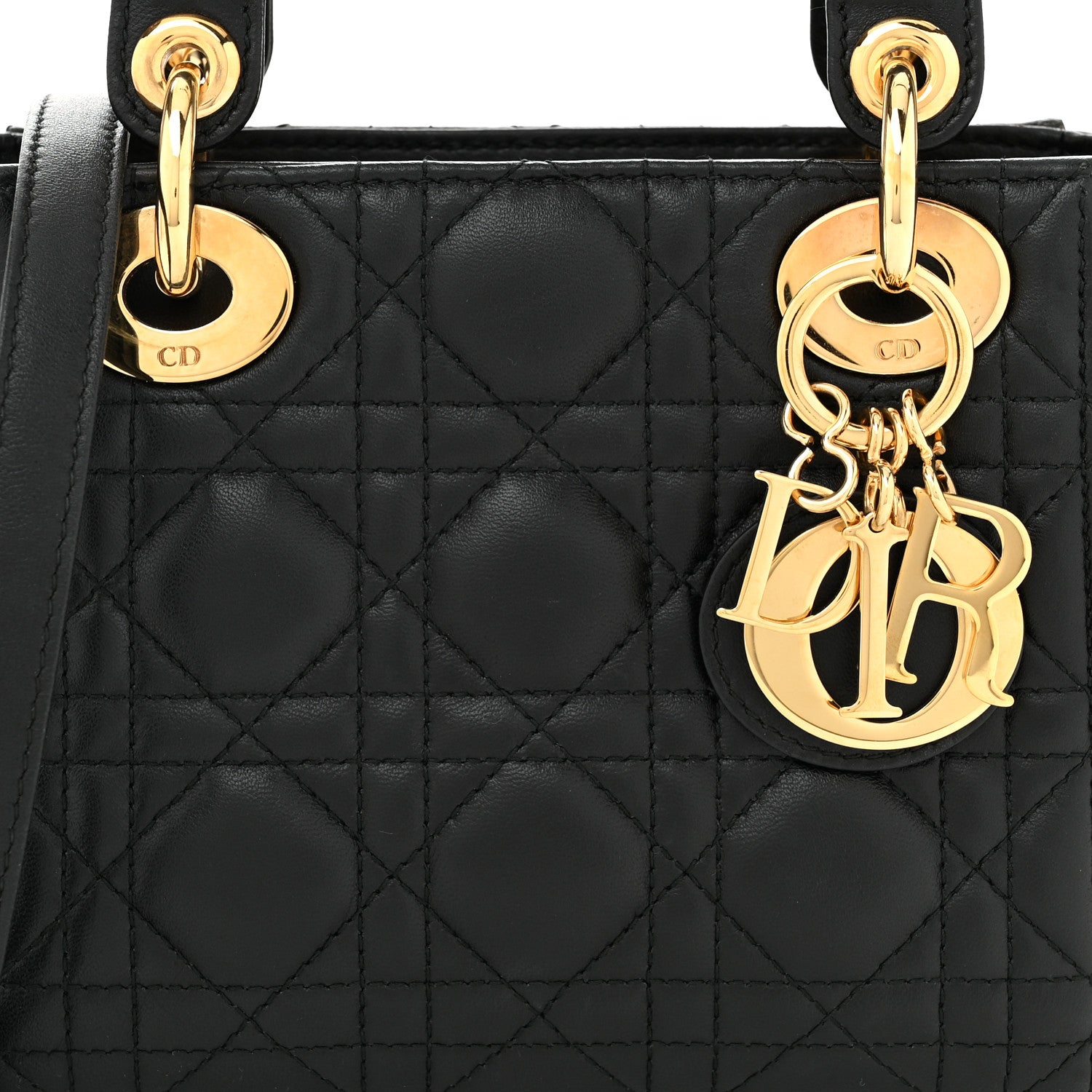 Christian Dior Lambskin Cannage Mini Lady Dior Black 8 of 10