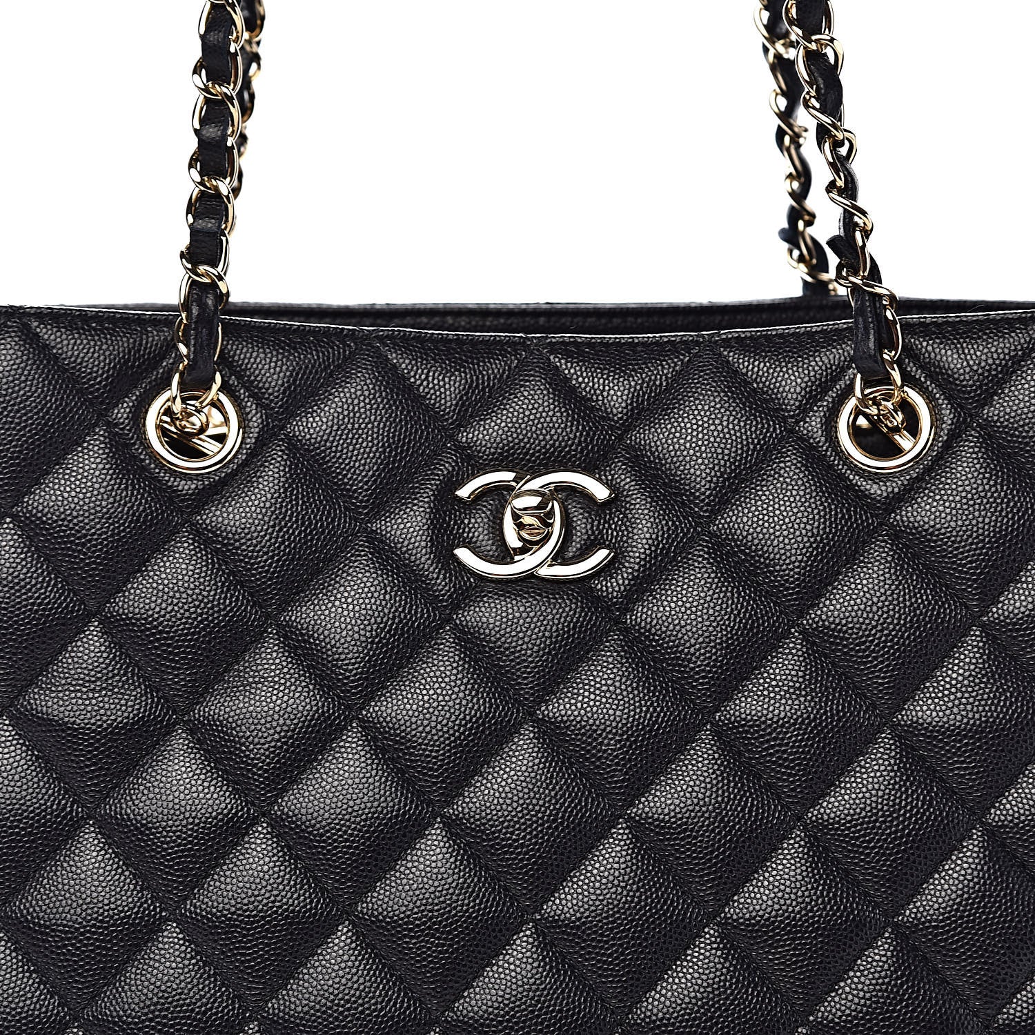 Chanel Caviar Quilted Large CC Shopping Tote Navy 10 of 10