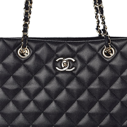 Chanel Caviar Quilted Large CC Shopping Tote Navy 10 of 10