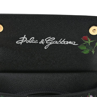 Dolce & Gabbana Dauphine Roses Print Small Miss Sicily Satchel Black 9 of 13