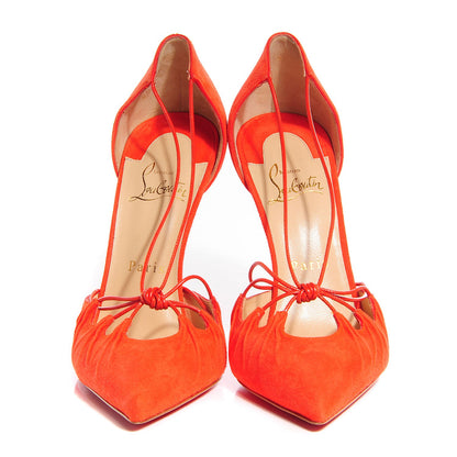 Christian Louboutin Suede Riri 100 Pumps 38 Orange 2 of 6