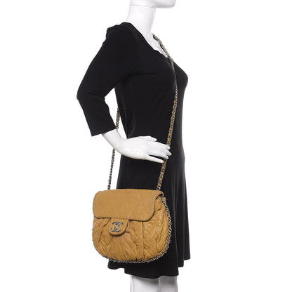 Chanel Washed Lambskin Quilted Large Chain Around Messenger Dark Beige 2 of 19